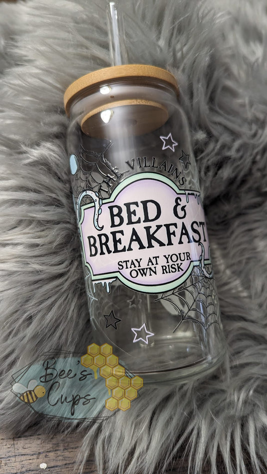 RTS 20oz The Villains Bed & Breakfast Glass Can