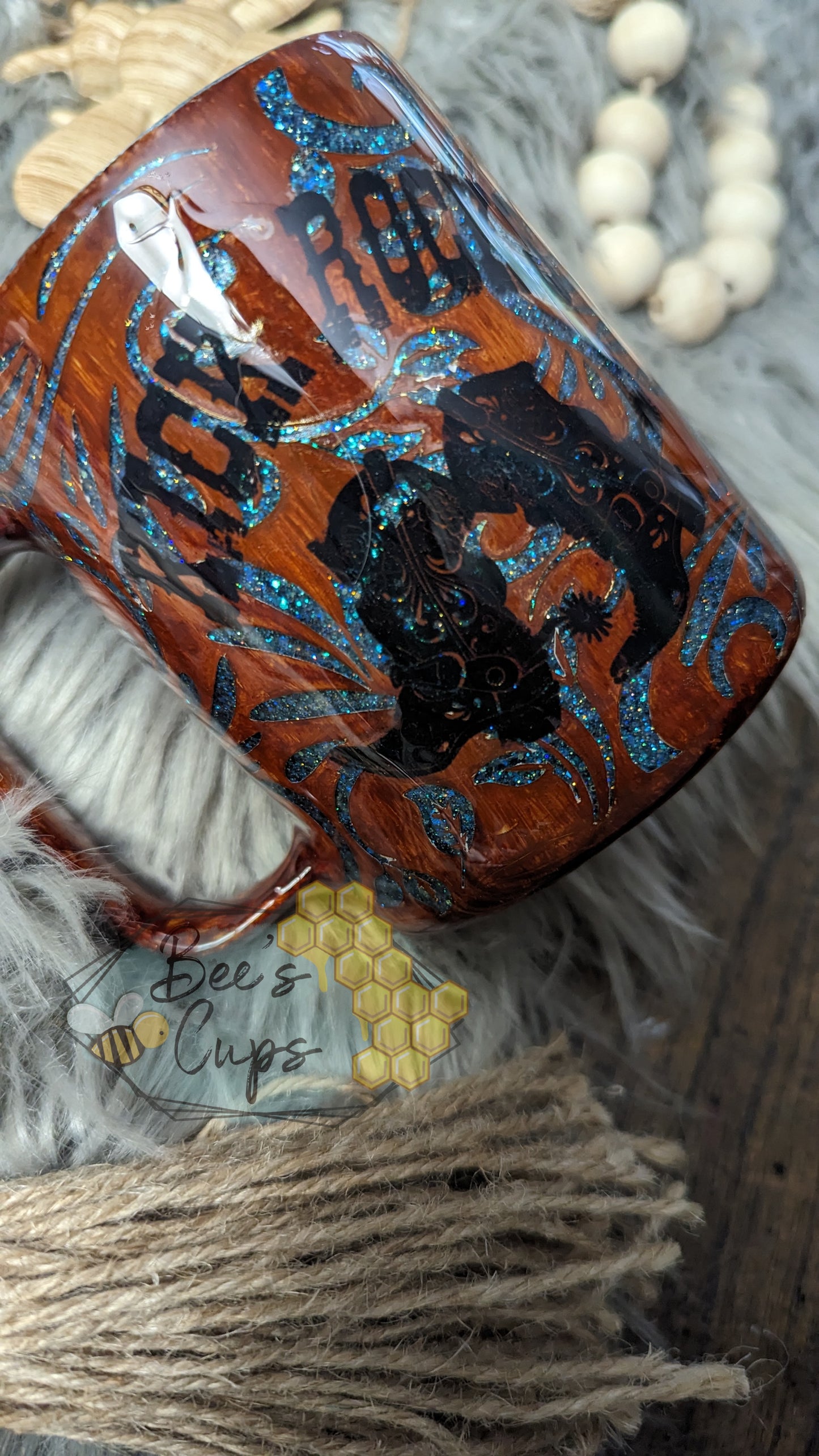 RTS Kick Rocks Tooled Leather 12oz Mug