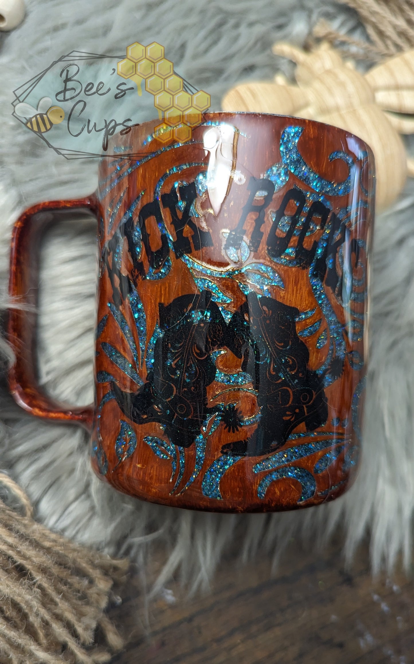 RTS Kick Rocks Tooled Leather 12oz Mug