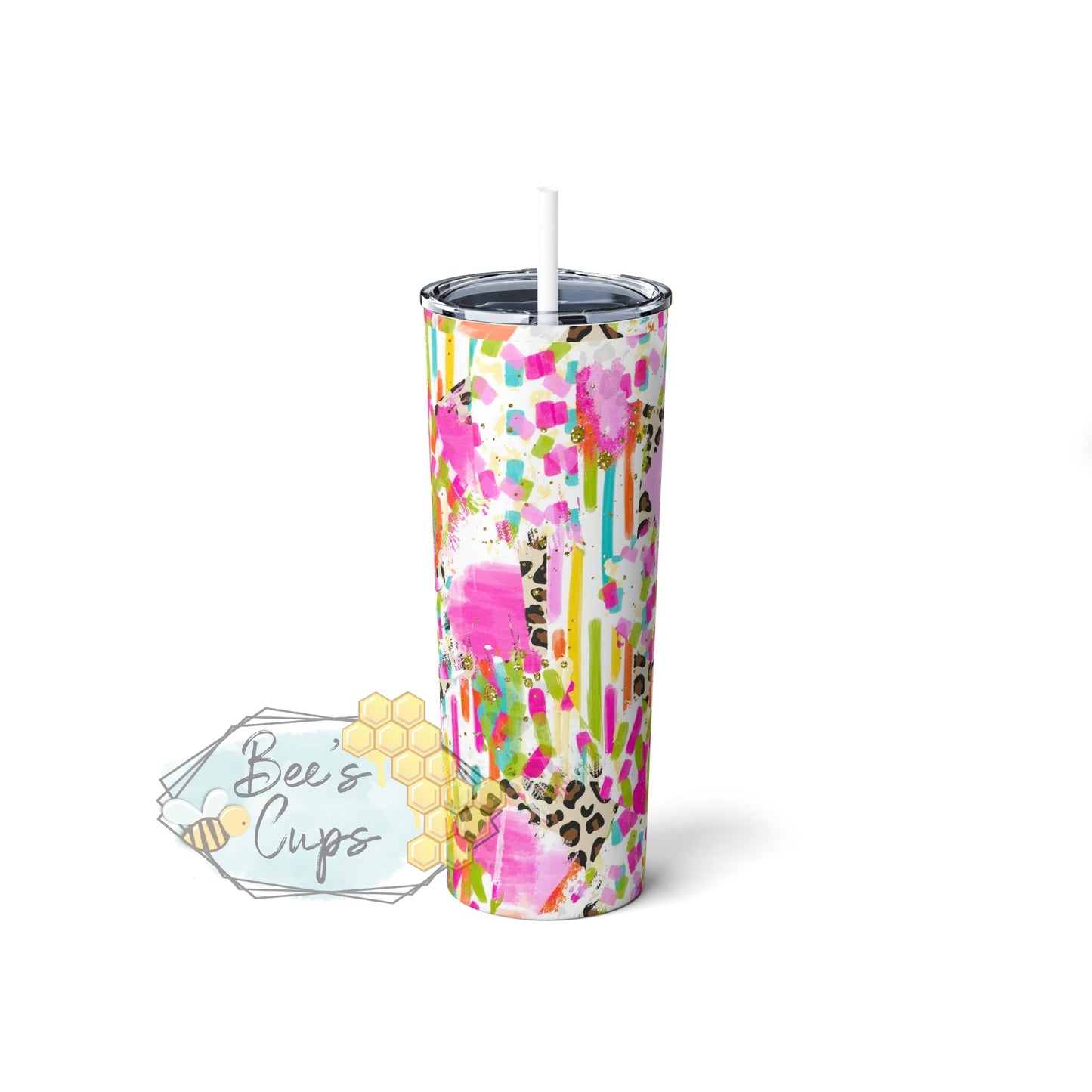 20oz Skinny Leopard Brushstroke