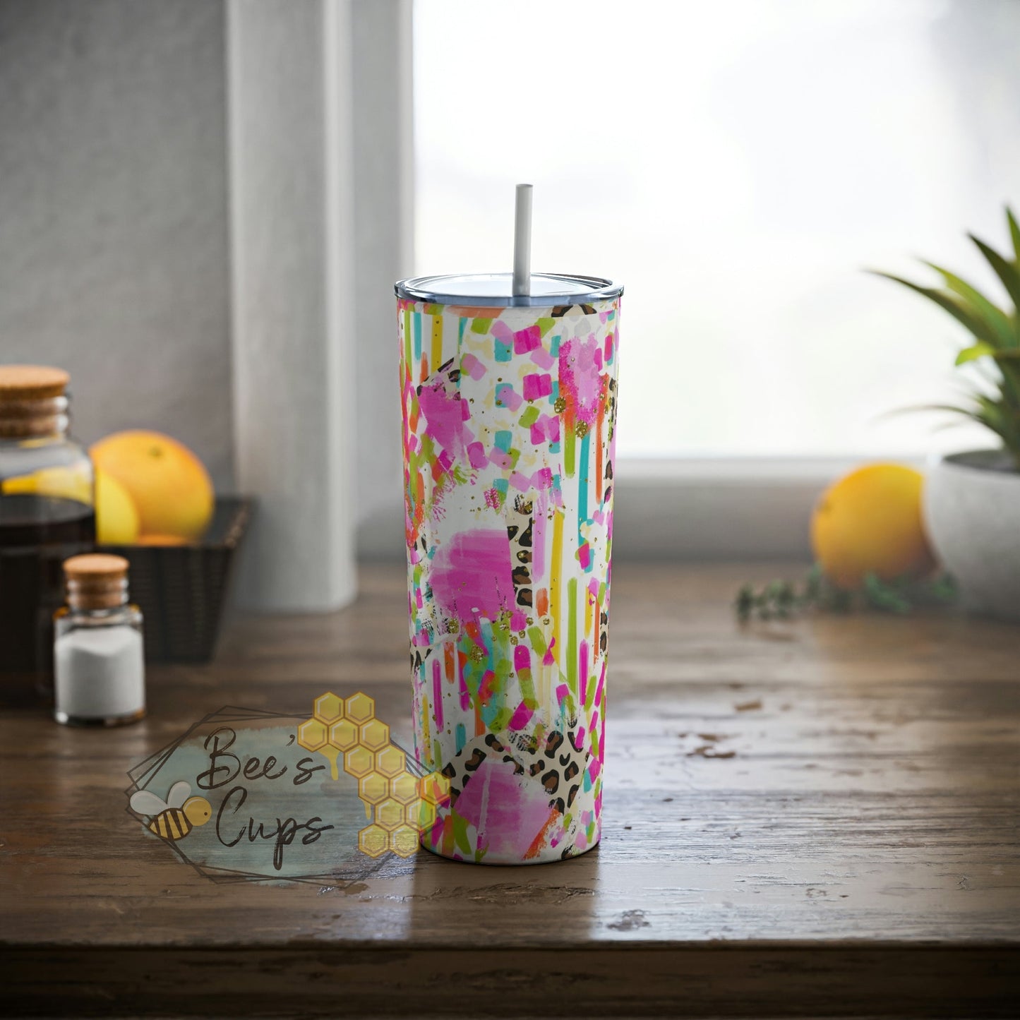 20oz Skinny Leopard Brushstroke