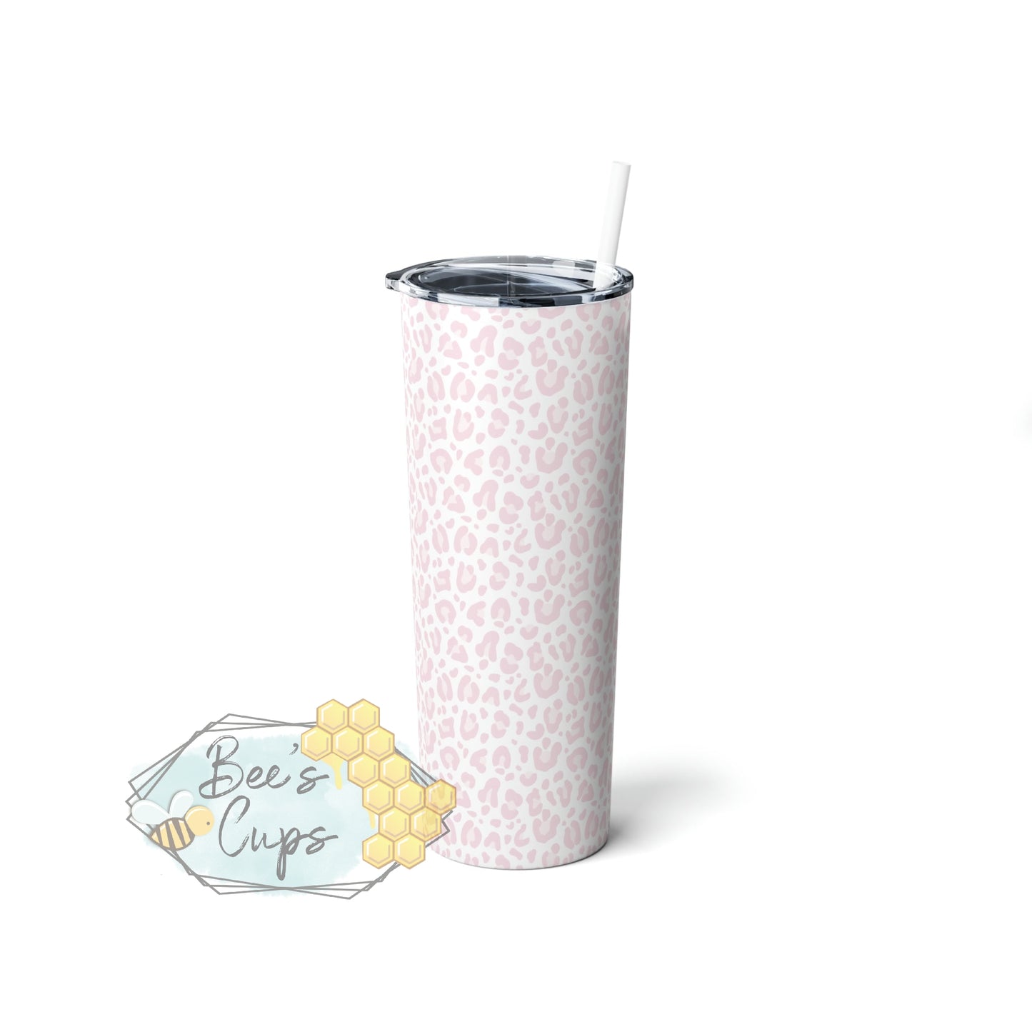20oz Skinny Pink Pastel Leopard