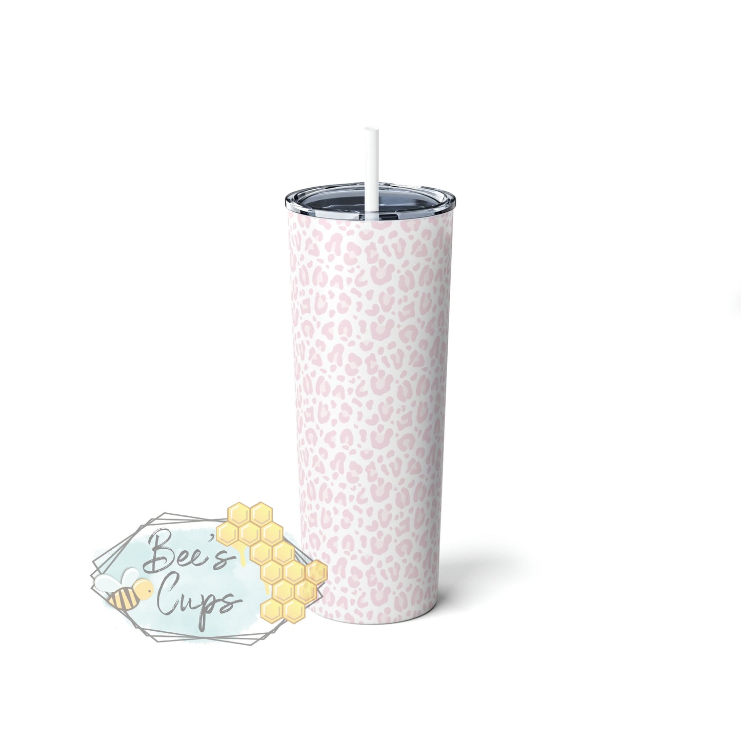 20oz Skinny Pink Pastel Leopard