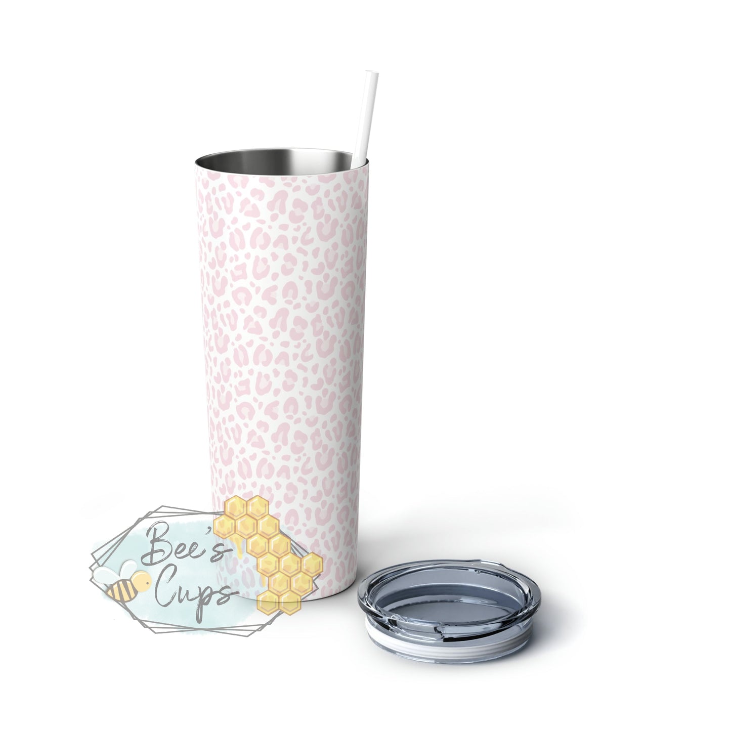 20oz Skinny Pink Pastel Leopard