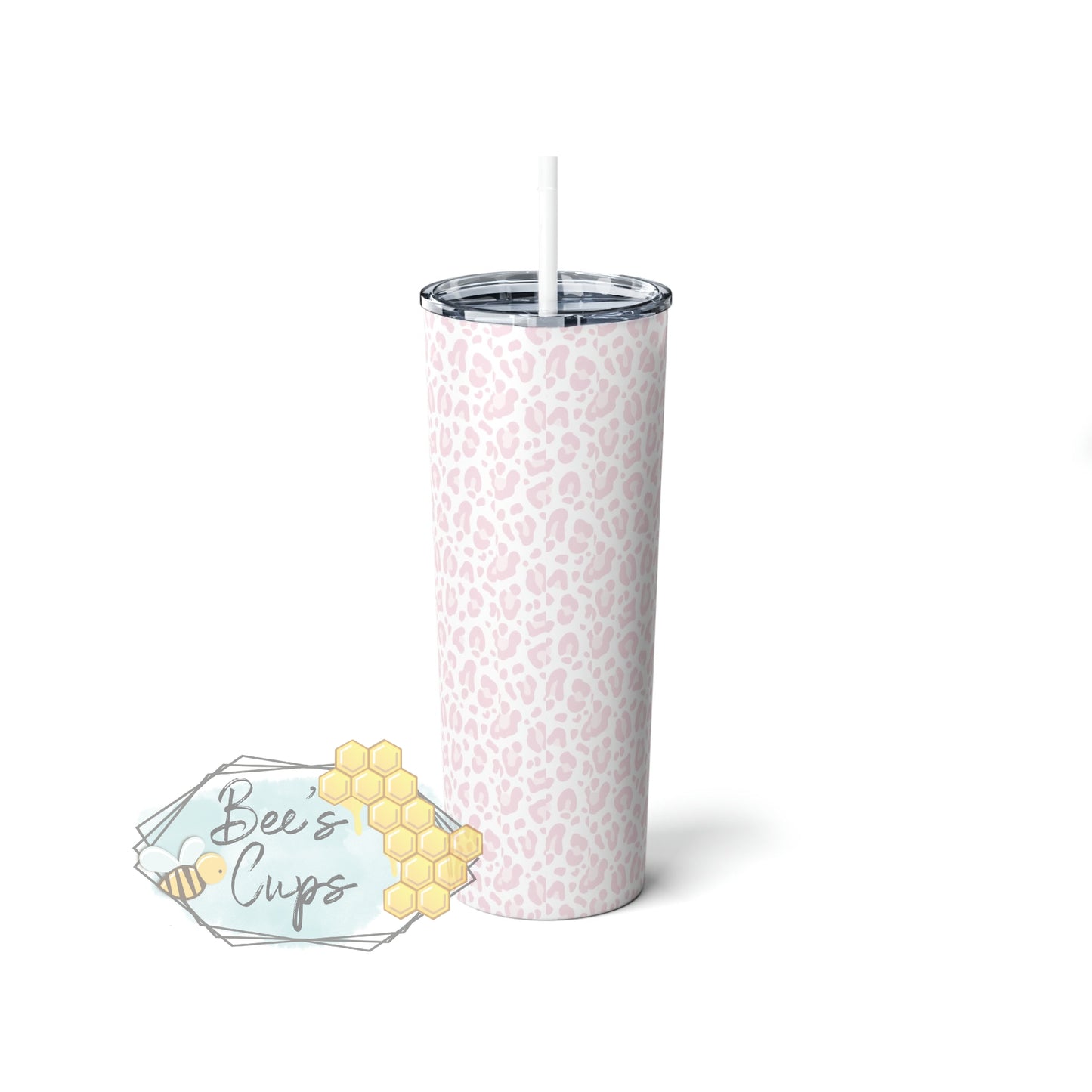 20oz Skinny Pink Pastel Leopard