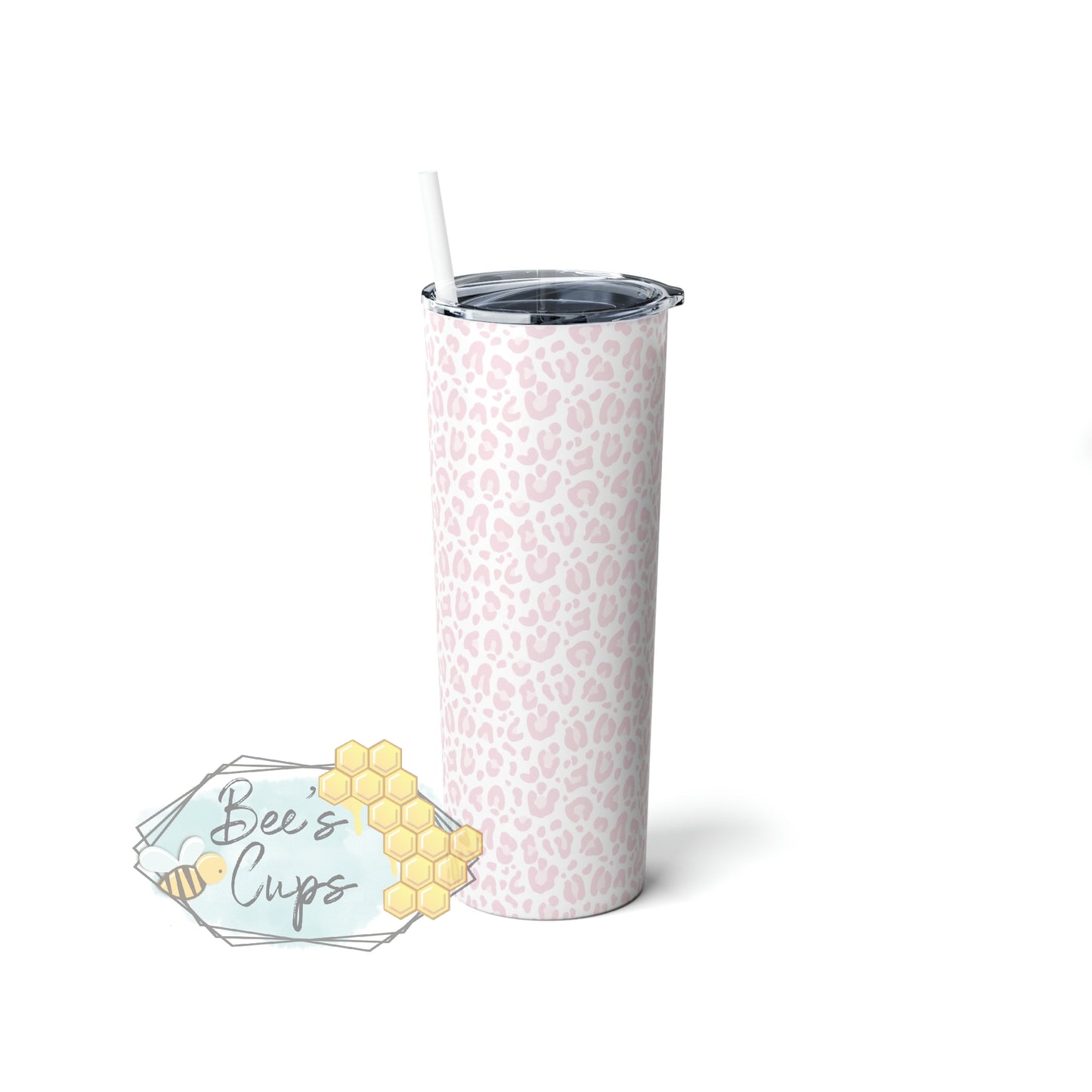 20oz Skinny Pink Pastel Leopard