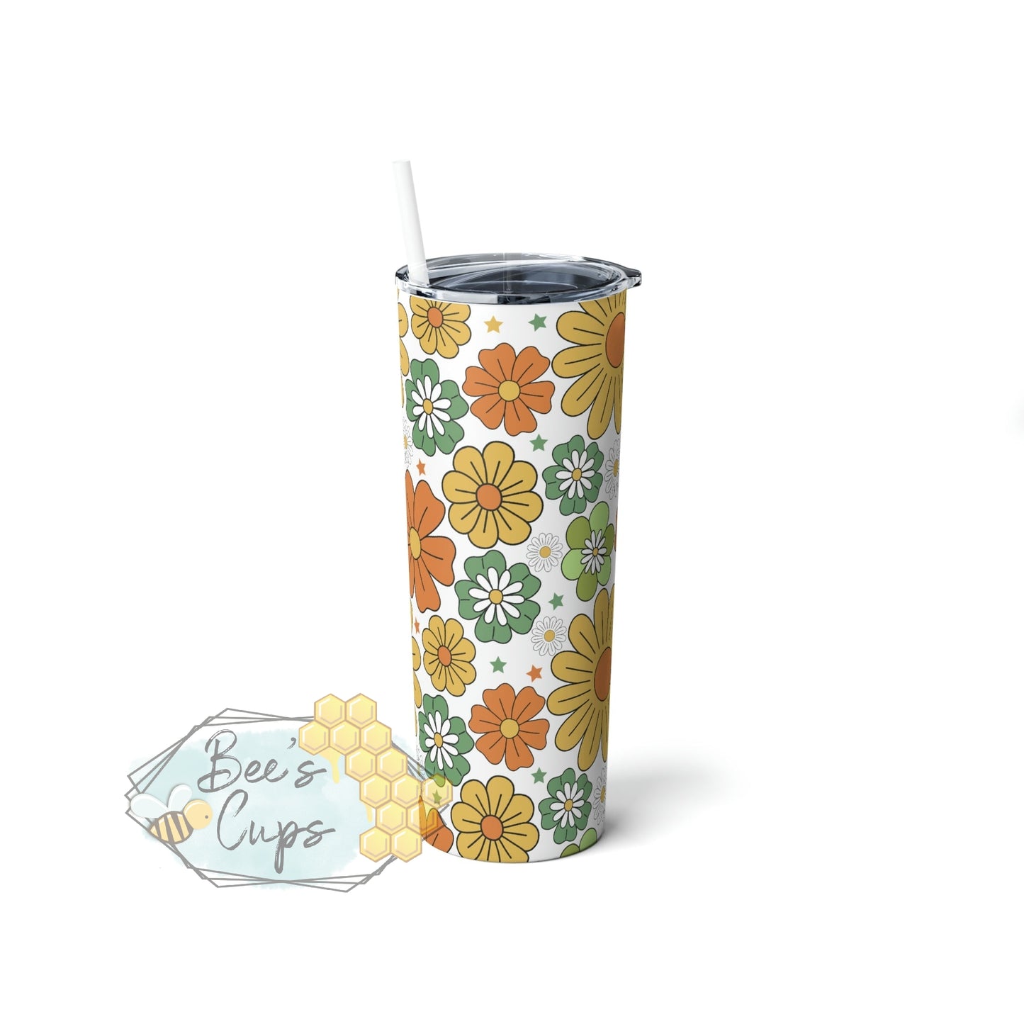 20oz Skinny Retro Floral