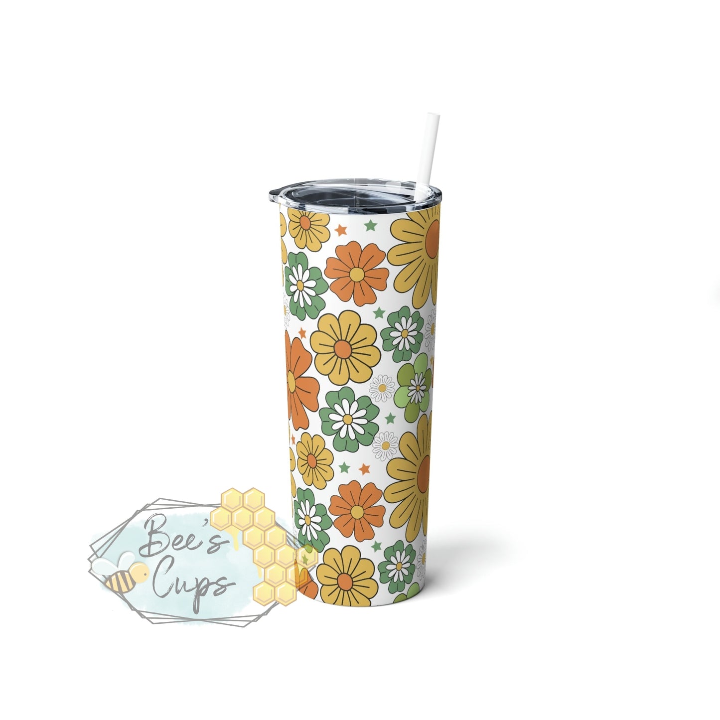 20oz Skinny Retro Floral
