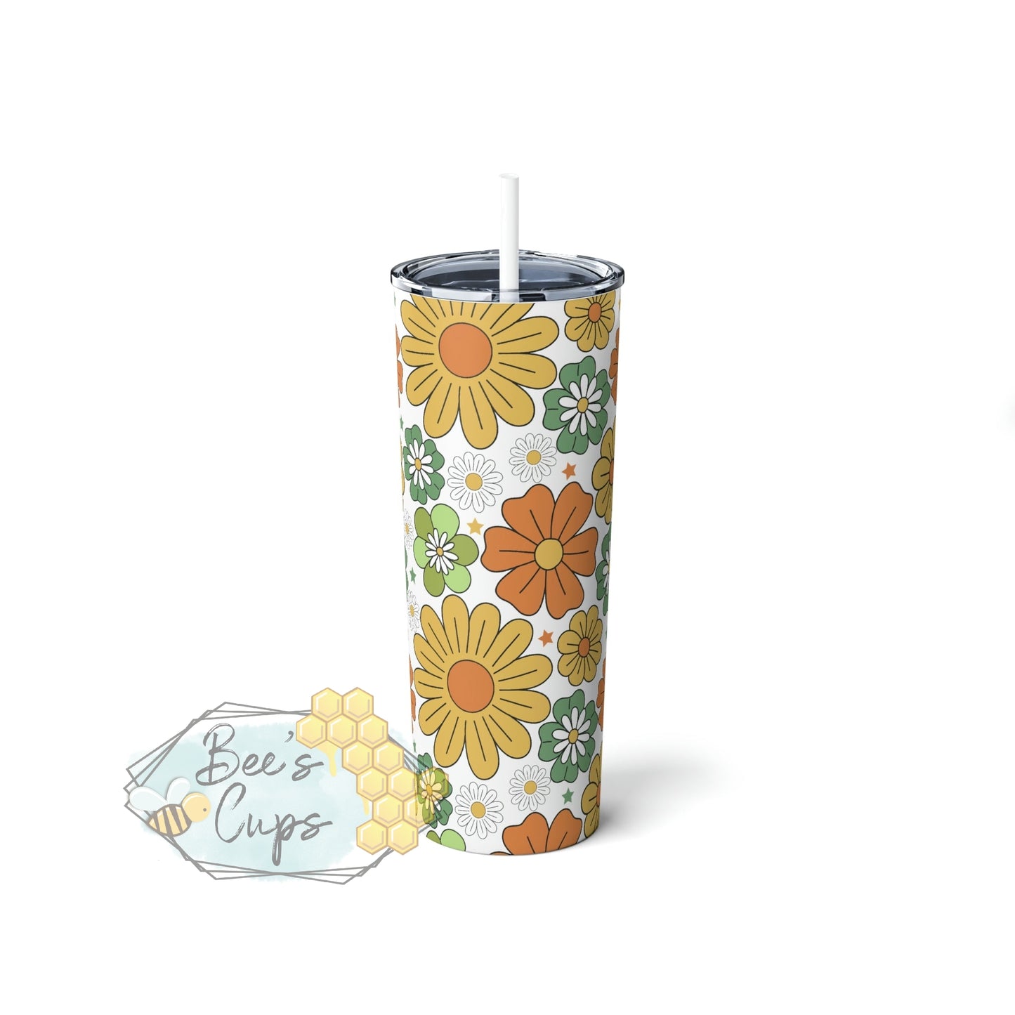 20oz Skinny Retro Floral