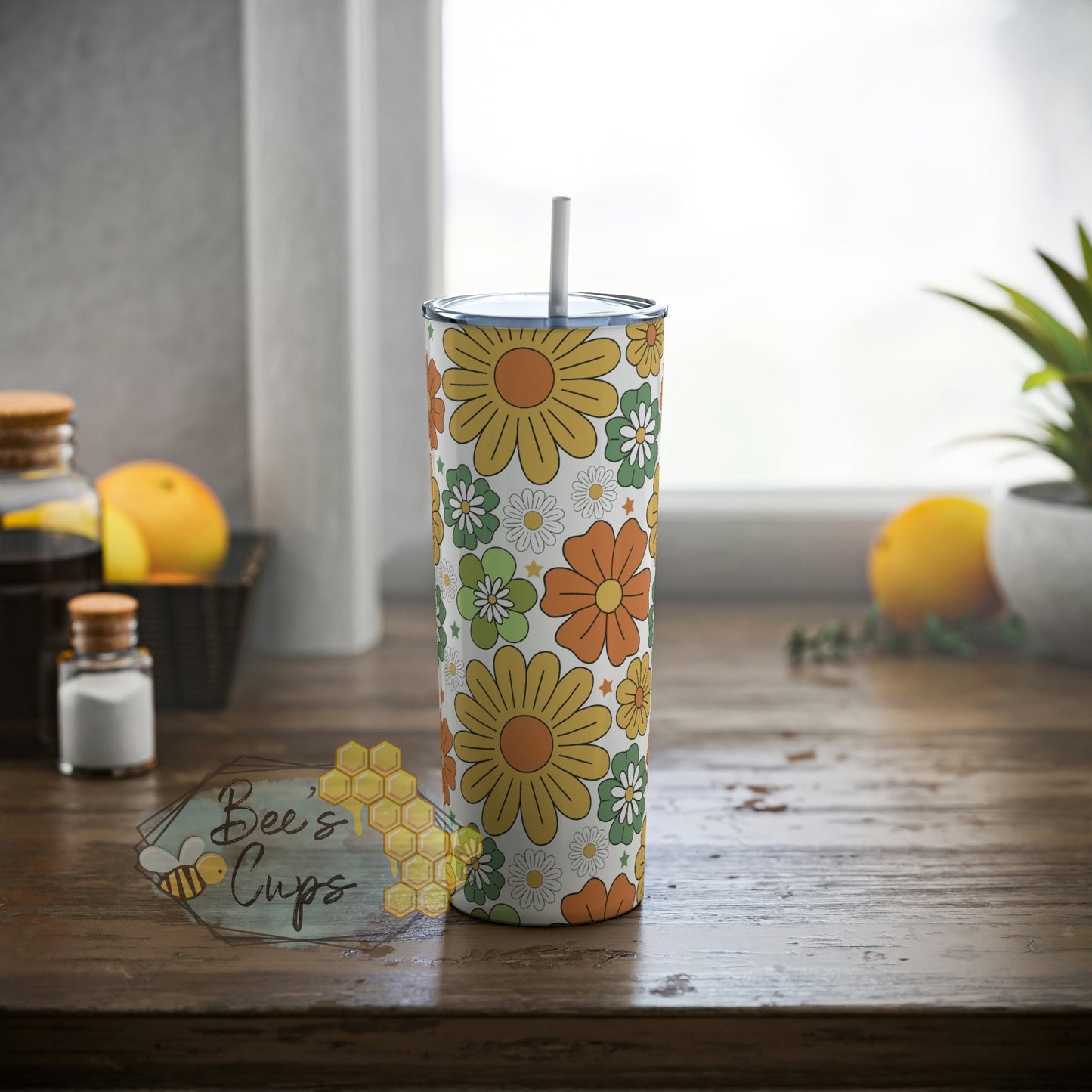 20oz Skinny Retro Floral