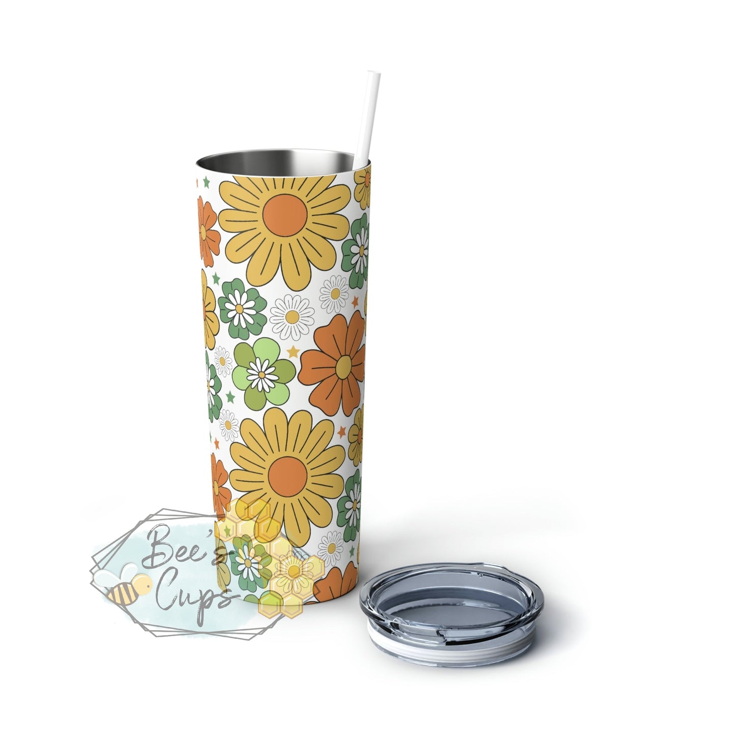 20oz Skinny Retro Floral
