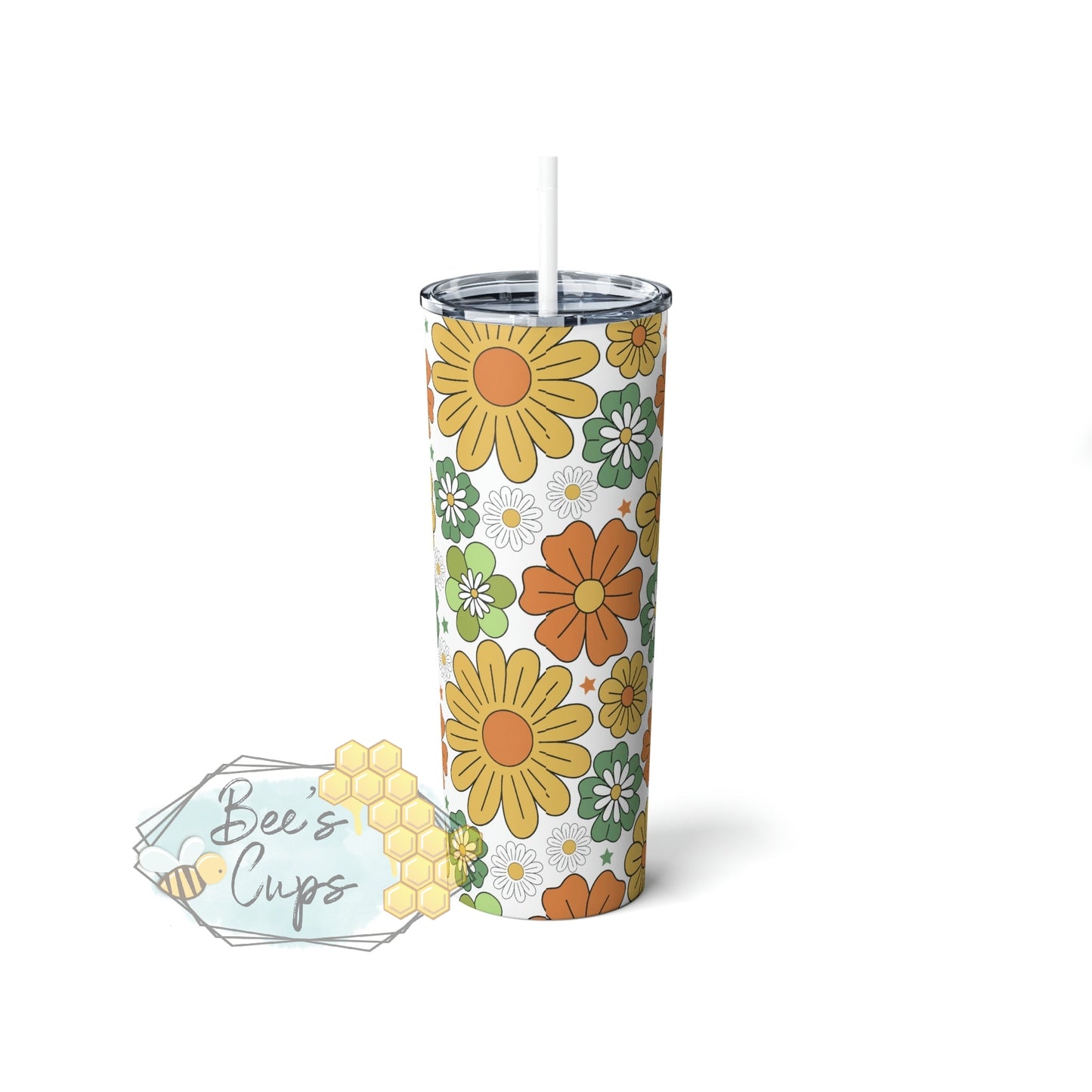 20oz Skinny Retro Floral