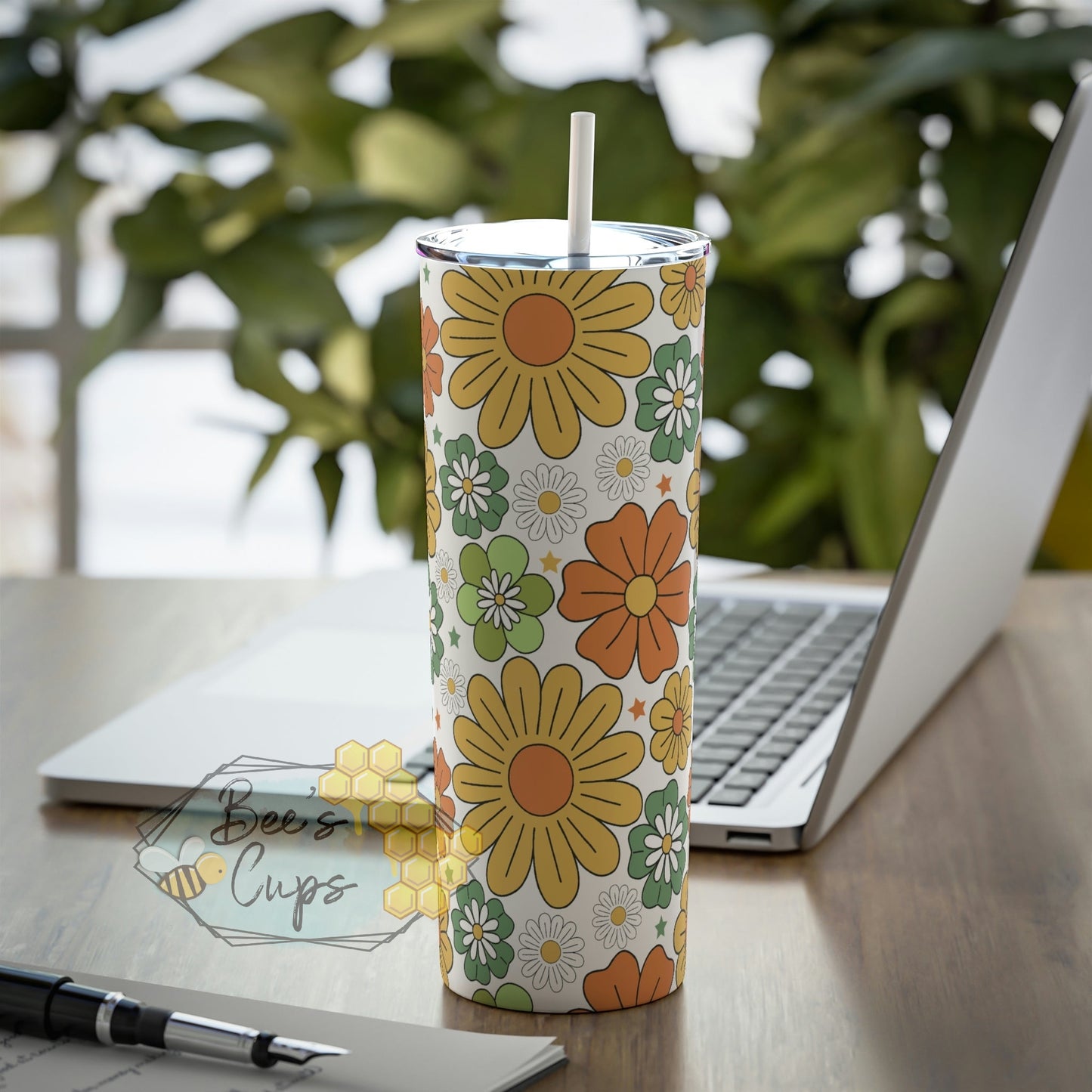 20oz Skinny Retro Floral