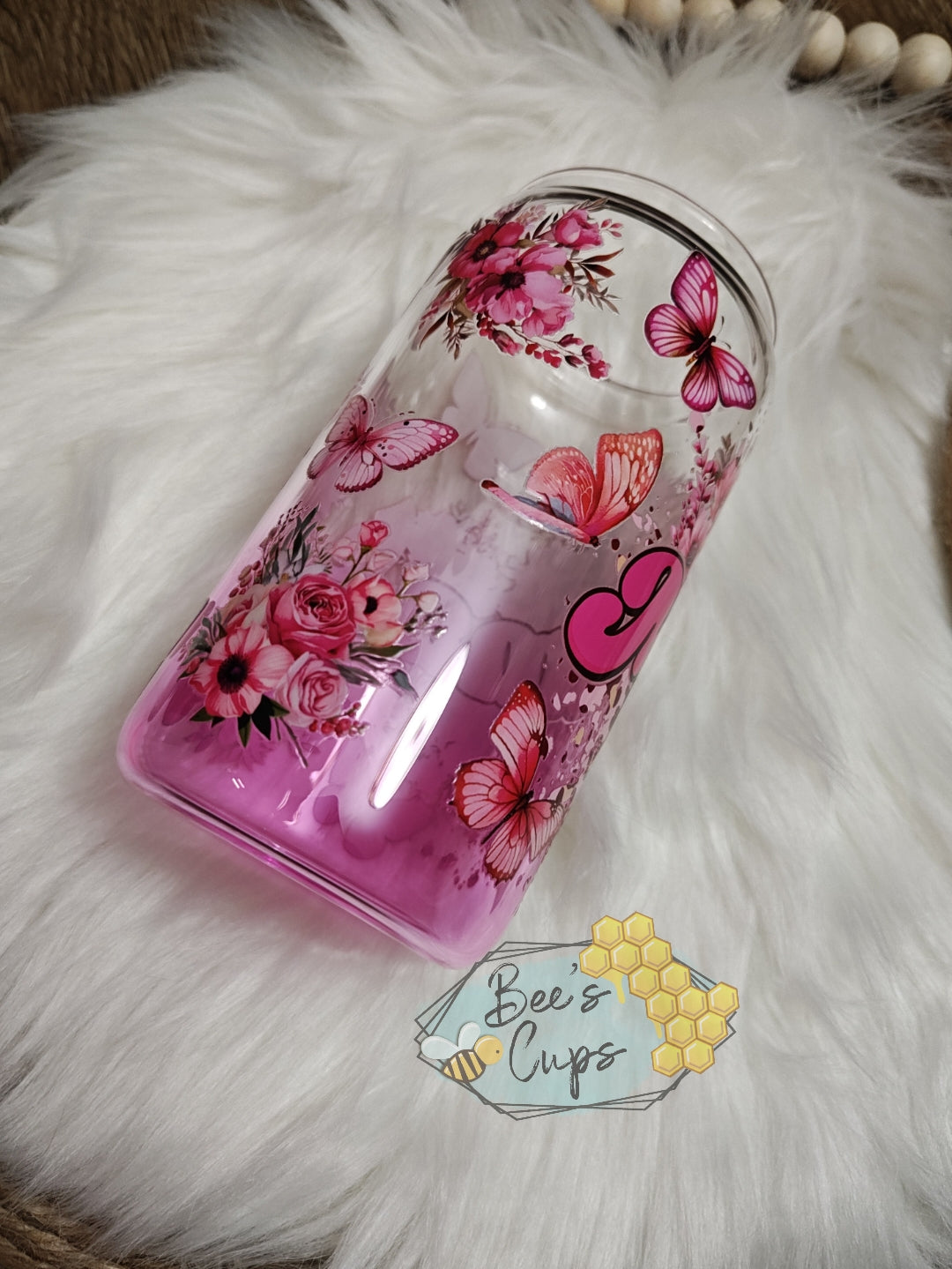 RTS 16oz Mama Pink Ombre Glass Can