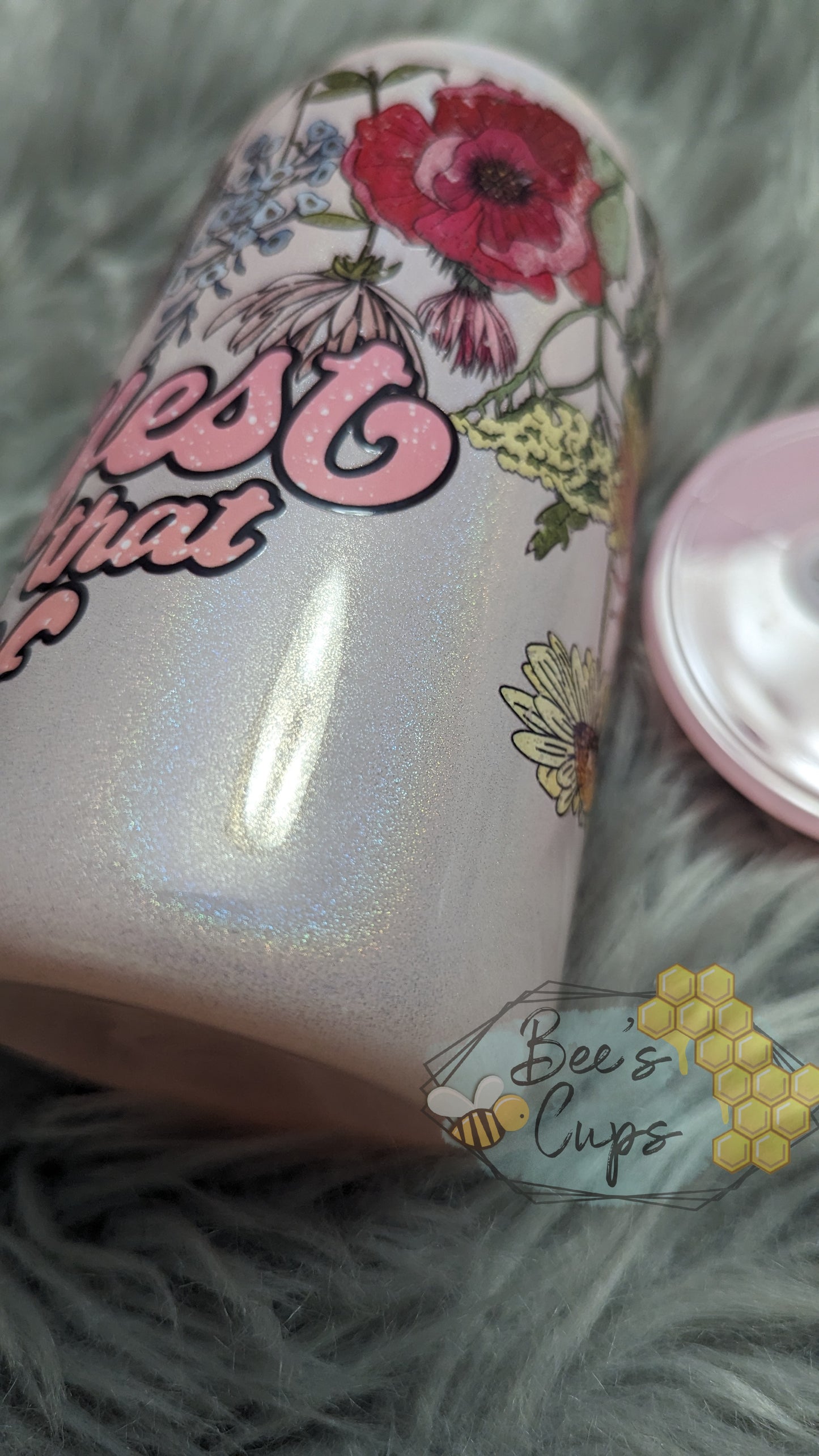 Manifest That Shit 16oz Baby Pink Shimmer Glass Can