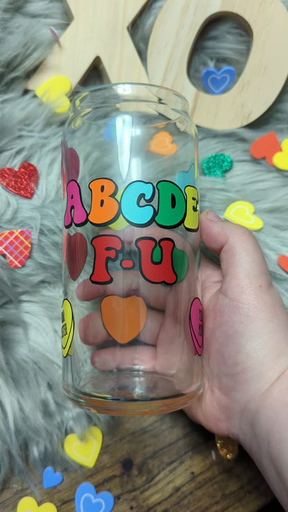 ABCDEFU 20oz Glass Mug