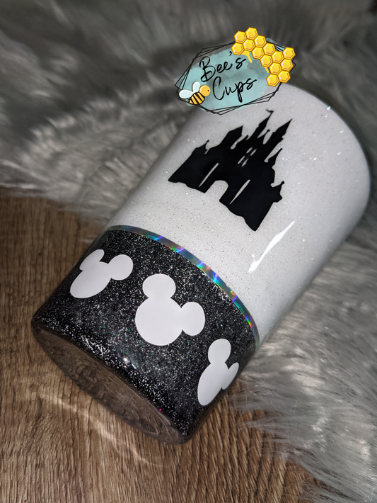Black and White Disney Glitter Split Castle