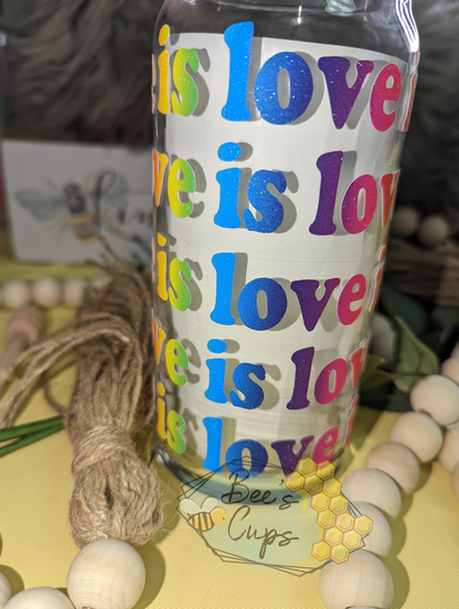 Love is Love Glass Can