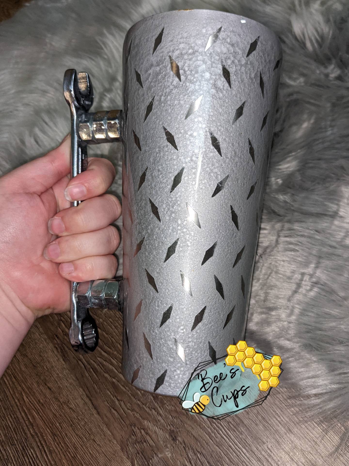 Diamond plated wrench tumbler