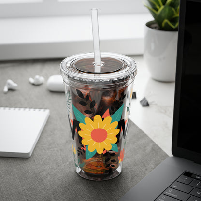 16oz Mom Floral Acrylic Tumbler