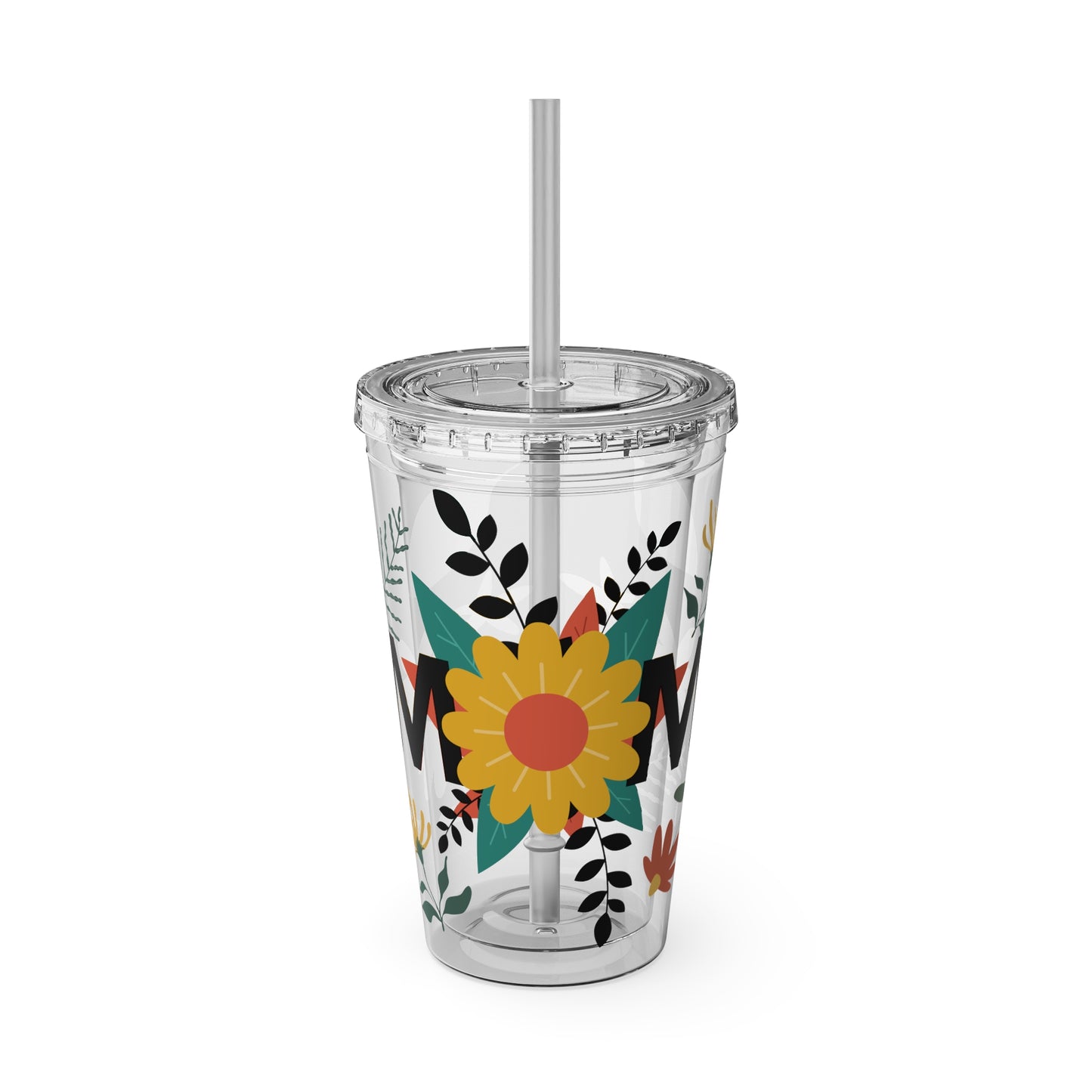 16oz Mom Floral Acrylic Tumbler