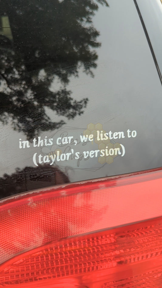 Taylor's Version 6 inch Car Decal