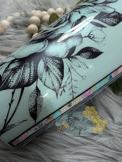 Mint Floral 20oz RTS FLAWED