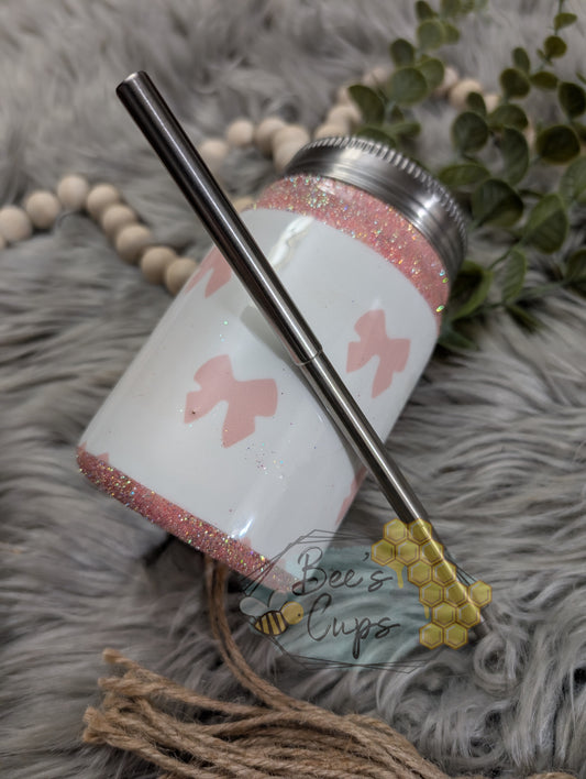 Customizable Coquette Bows 12oz Mason Jar