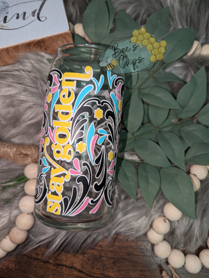 Stay Golden Glass Can